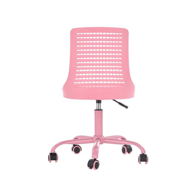 Scaun birou copii din polipropilena hm pure, piele ecologica, baza vopsita, inaltime reglabila, rotire 360 ˚, 80 kg, roz drm8674