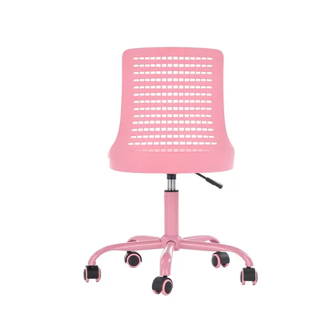 Scaun birou copii din polipropilena hm pure, piele ecologica, baza vopsita, inaltime reglabila, rotire 360 ˚, 80 kg, roz drm8674