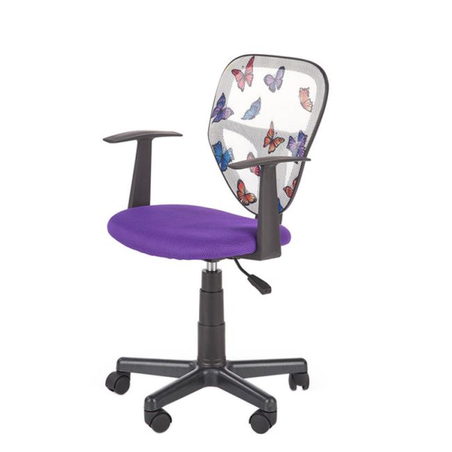 Scaun birou copii hm spiker, mesh, cadru polipropilena, cu brate, ajustabil pe inaltime, 100 kg, mov drm8708