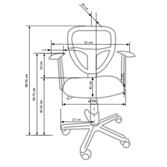 Scaun birou copii hm spiker, mesh, cadru polipropilena, cu brate, ajustabil pe inaltime, 100 kg, mov drm8708