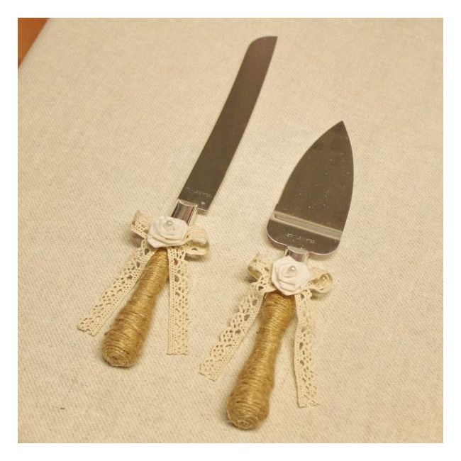 Set tort rustic dantela si trandafiras P35F NKO1127