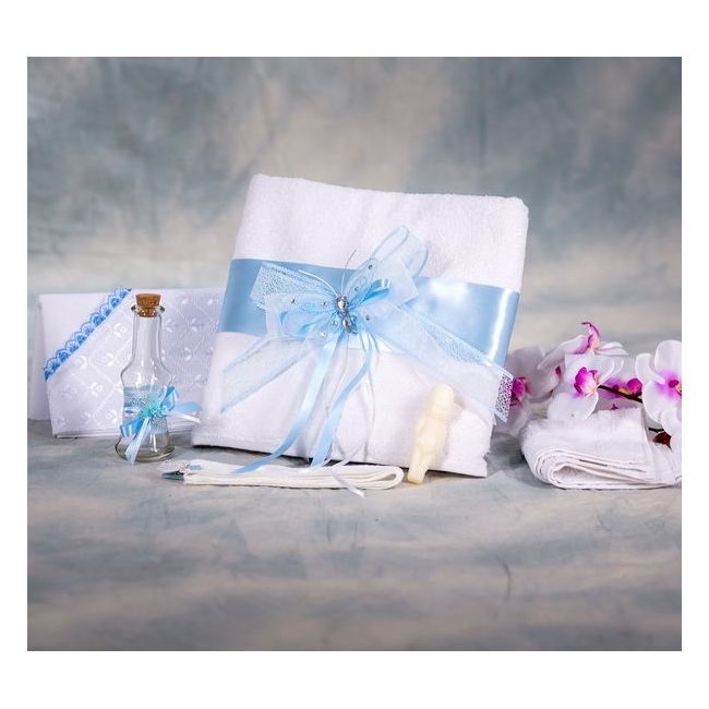 Trusou botez pentru baietei cu fluturasi bleu NK030 NKO984
