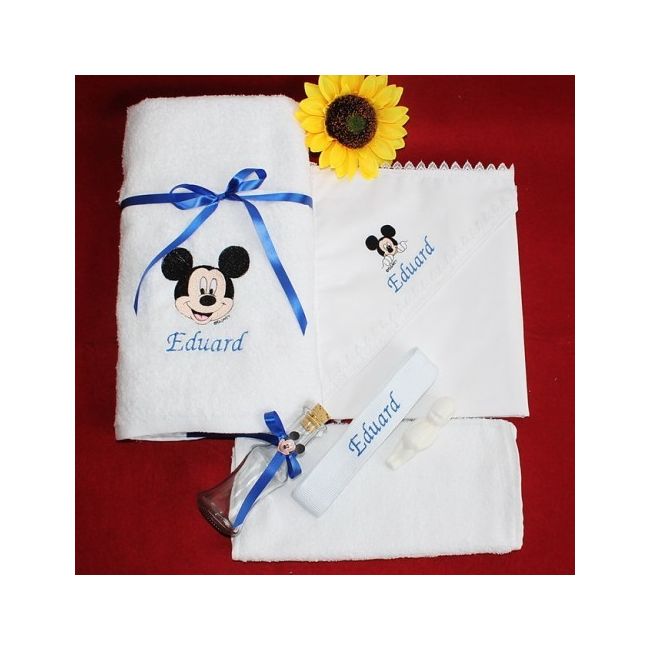 Trusou pentru baieti botez personalizat cu nume si Mickey Mouse NKB003 NKO1199