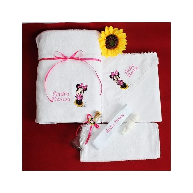 Trusou botez Fetite, personalizat cu nume si Minnie Mouse NKB004 NKO1197