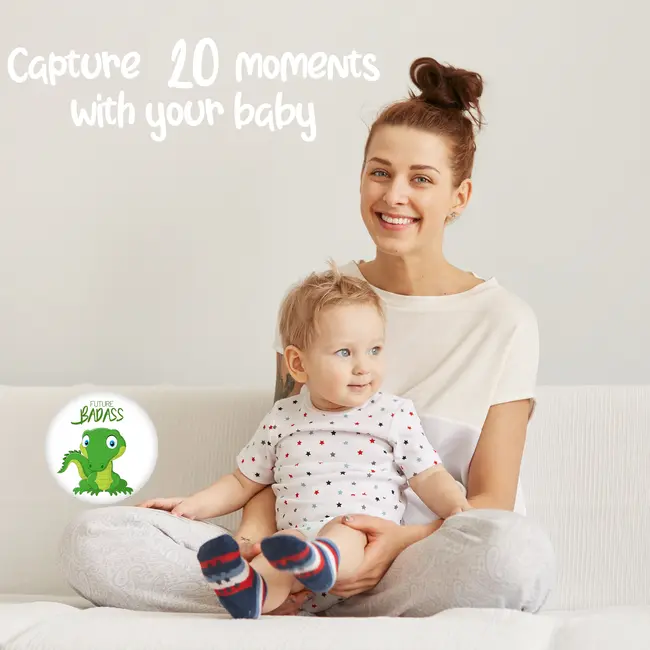 Set Stickere pentru Fotografii copii Funny Animals Baby Milestone Stickers Unisex 15 cm - pentru fotografii memorabile