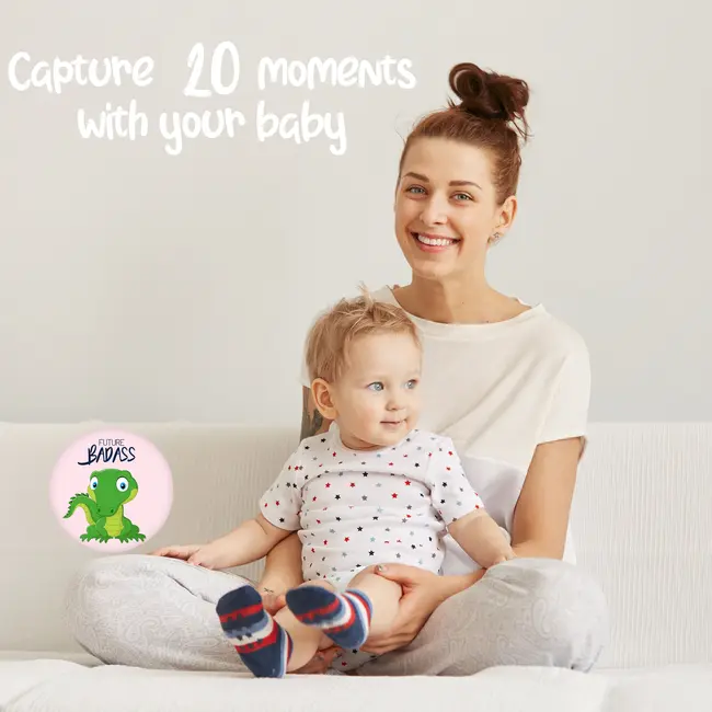 Set Stickere pentru Fotografii copii Funny Animals Baby Milestone Stickers pentru Fetite - 15 cm diametru