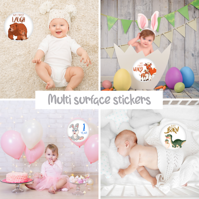 Set Stickere pentru Fotografii de bebelusi My First Baby Milestone Stickers Unisex 15 cm