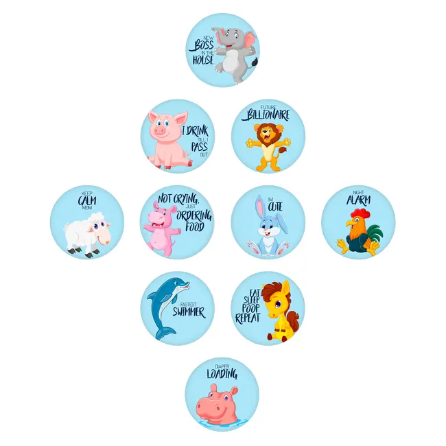 Set Stickere pentru Fotografii copii Funny Animals Baby Milestone Stickers pentru baieti -15 cm diametru