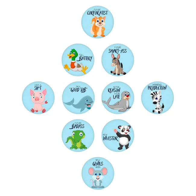 Set Stickere pentru Fotografii copii Funny Animals Baby Milestone Stickers pentru baieti -15 cm diametru