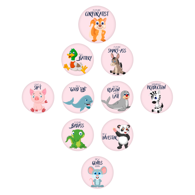 Set Stickere pentru Fotografii copii Funny Animals Baby Milestone Stickers pentru Fetite - 15 cm diametru