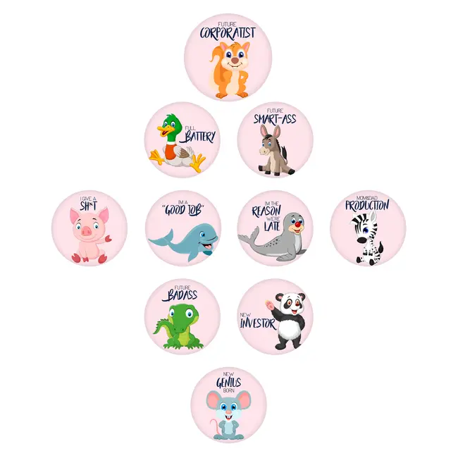 Set Stickere pentru Fotografii copii Funny Animals Baby Milestone Stickers pentru Fetite - 15 cm diametru