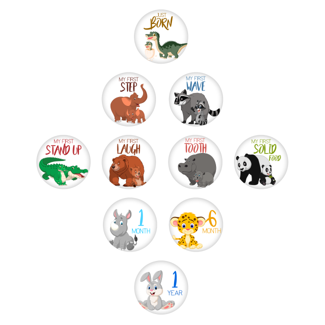 Set Stickere pentru Fotografii de bebelusi My First Baby Milestone Stickers Unisex 15 cm