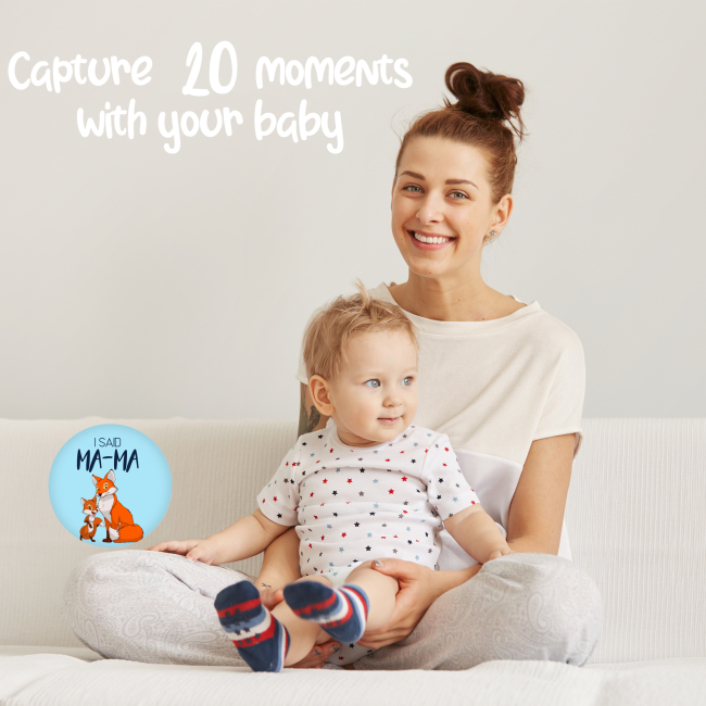 Set Stickere Fotografii Bebelusi My First - Baby Milestone Stickers pentru baieti 15 cm diametru