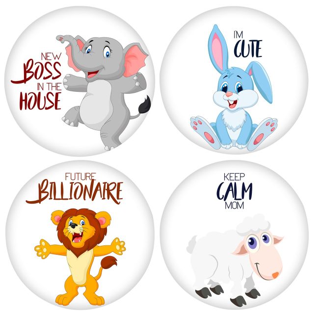 Set Stickere pentru Fotografii copii Funny Animals Baby Milestone Stickers Unisex 15 cm - pentru fotografii memorabile