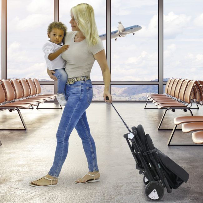 Carucior de calatorie troller ultracompact Asalvo FLIGHT -TRAVEL+ Black/Green - 18571