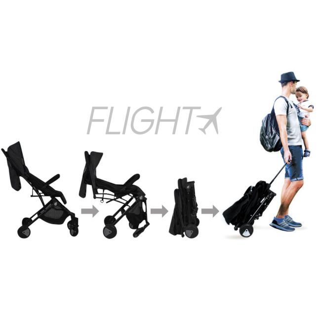 Carucior de calatorie troller ultracompact Asalvo FLIGHT -TRAVEL+ Black/Green - 18571