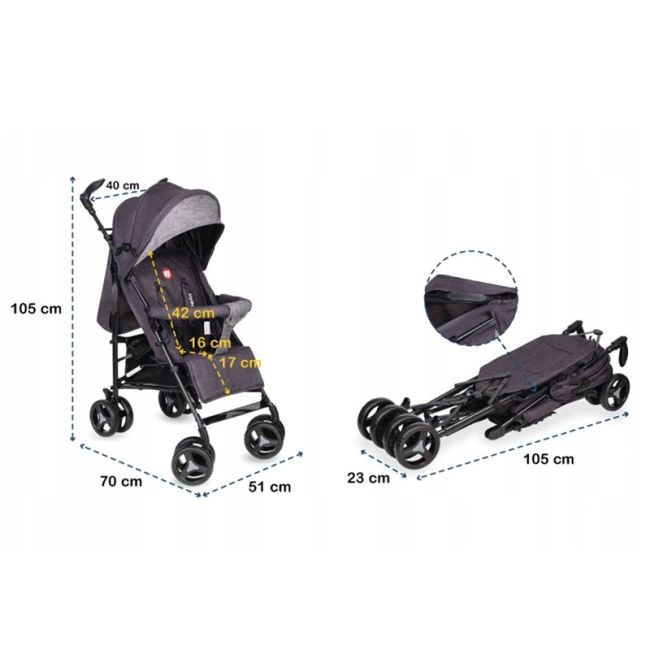 Lionelo - Carucior sport Irma Cu accesorii, Negru BYNLO-IRMA_BLACK/DARKGREY