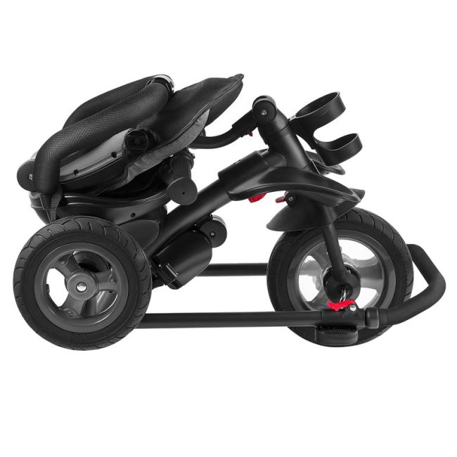 Lionelo - Tricicleta Tris Candy Mecanism de pedalare libera, Suport picioare, Control al directiei, Scaun reversibil, Rotire 360 grade, Pliabila, Roz/Gri BYNLO-TRISCANDY_ROSE/GREY