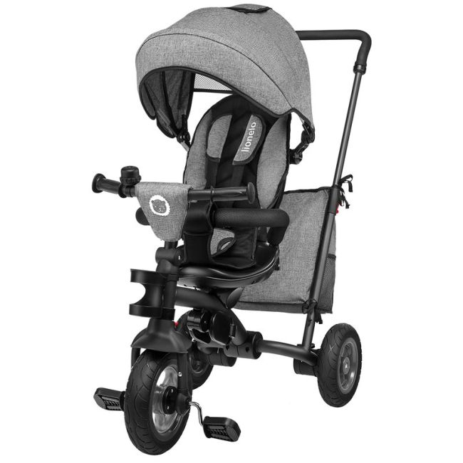 Lionelo - Tricicleta Tris Stone Grey Mecanism de pedalare libera, Suport picioare, Control al directiei, Scaun reversibil, Rotire 360 grade, Pliabila, Gri BYNLO-TRISSTONE_GREY
