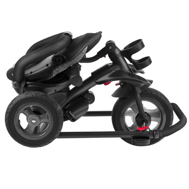 Lionelo - Tricicleta Tris Stone Grey Mecanism de pedalare libera, Suport picioare, Control al directiei, Scaun reversibil, Rotire 360 grade, Pliabila, Gri BYNLO-TRISSTONE_GREY