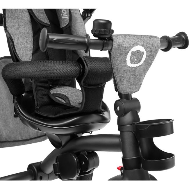 Lionelo - Tricicleta Tris Stone Grey Mecanism de pedalare libera, Suport picioare, Control al directiei, Scaun reversibil, Rotire 360 grade, Pliabila, Gri BYNLO-TRISSTONE_GREY