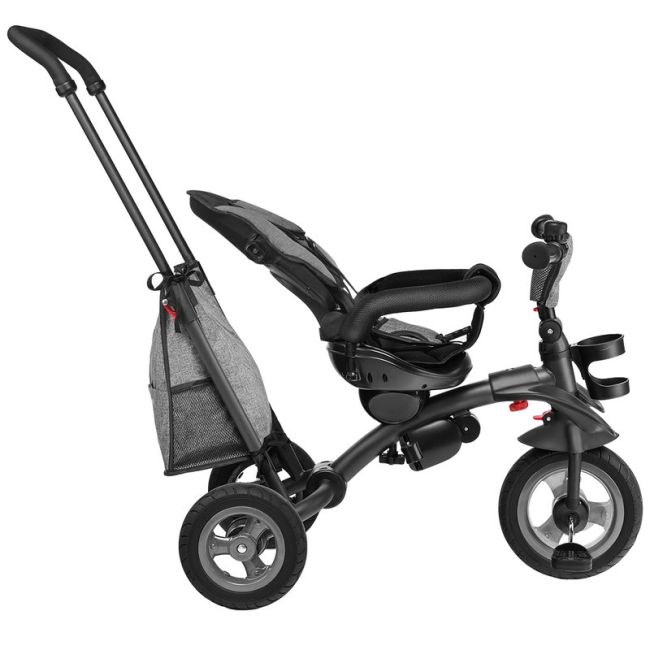 Lionelo - Tricicleta Tris Stone Grey Mecanism de pedalare libera, Suport picioare, Control al directiei, Scaun reversibil, Rotire 360 grade, Pliabila, Gri BYNLO-TRISSTONE_GREY
