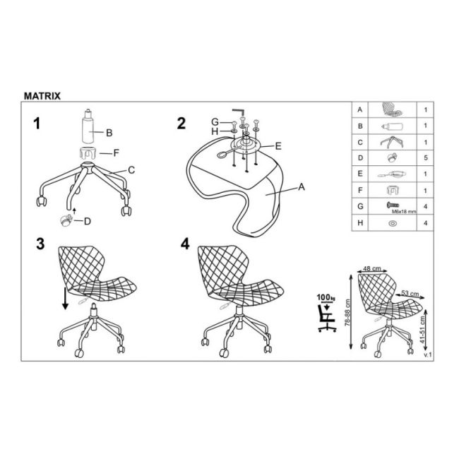 Scaun birou copii hm matrix 3, stofa/piele ecologica, inaltime reglabila, rotire 360 ˚, roti pivotante, 100 kg, gri/ alb drm8782