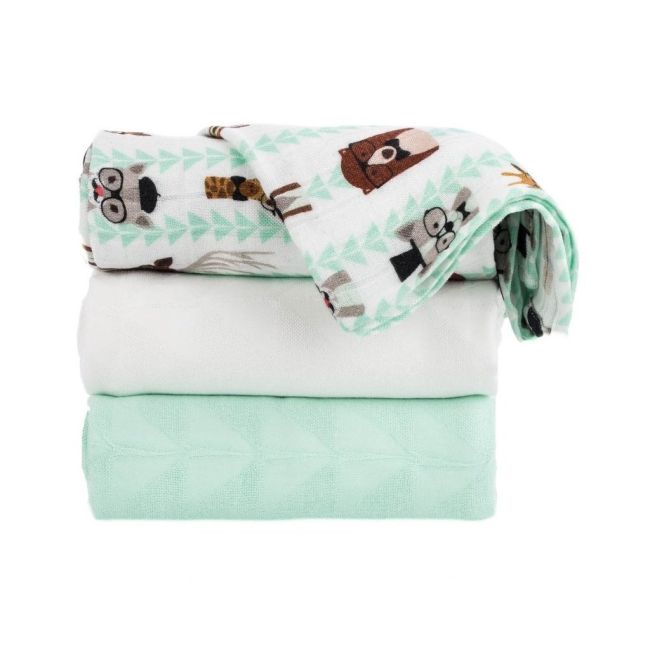 Set 3 museline bambus clever tula 120 x 120 cm tnatsbv3a2