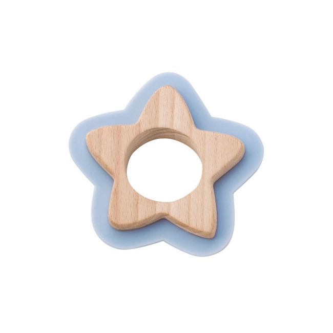 Jucarie naturala pentru dentitie star bleu tna1704-b