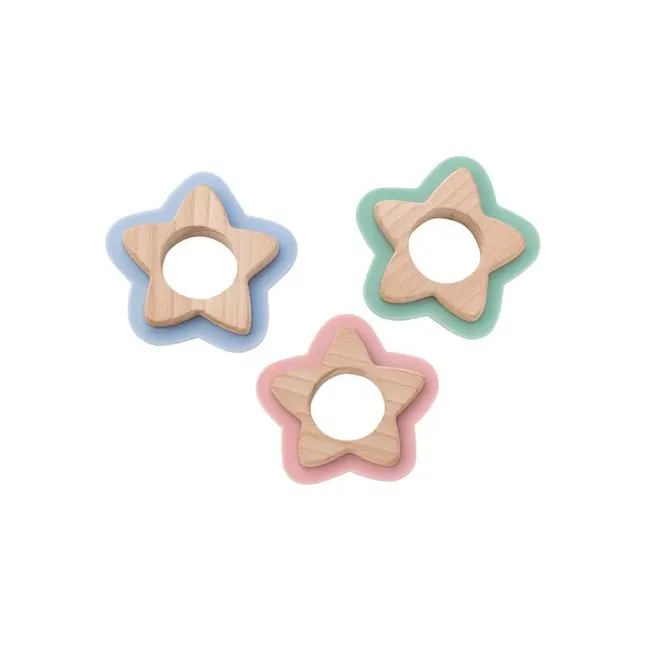 Jucarie naturala pentru dentitie star bleu tna1704-b