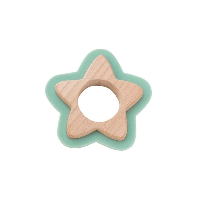 Jucarie naturala pentru dentitie star verde tna1704-v