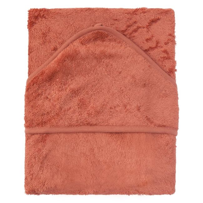 Prosop cu gluga xxl pentru copii din bambus apricot blush tnatm-cap05-533