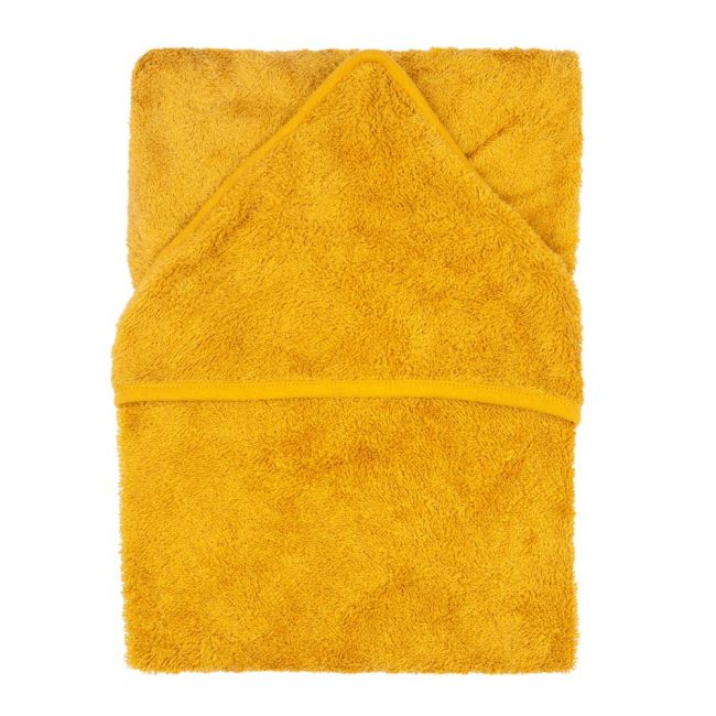 Prosop cu gluga xxl pentru copii din bambus ocru tnatm-cap05-528
