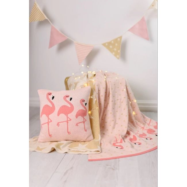 Perna decor bumbac flamingo roz tnabg044