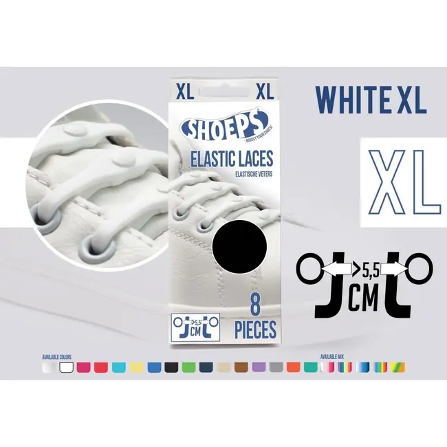 Sireturi elastice xl albe 8 buc tnashxl81030