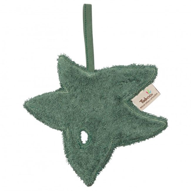 Textil din bambus pentru dentitie cu agatatoare suzeta frunza aspen green tnatm-tut03-530