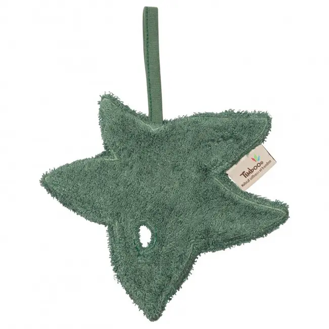 Textil din bambus pentru dentitie cu agatatoare suzeta frunza aspen green tnatm-tut03-530