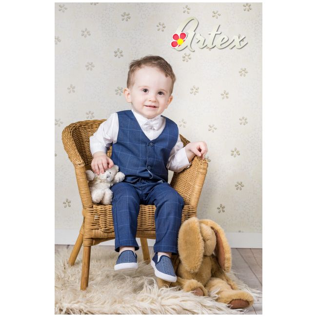 Costum elegant cu vestuta - Navy Blue - Art026-NavyBlue.0-1 luni