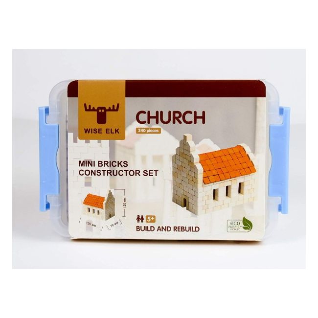 Kit constructie caramizi Wise Elk Biserica 340 piese reutilizabile - SOLWS7023