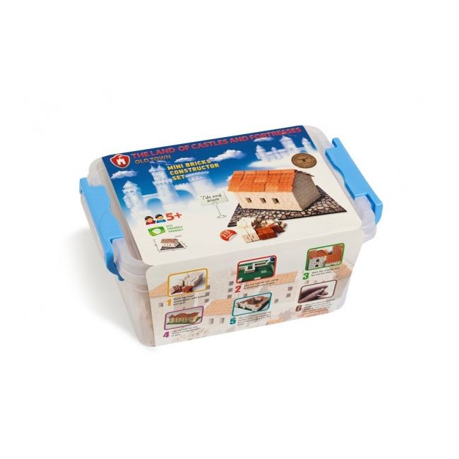 Kit constructie caramizi Wise Elk Casuta acoperis tigla 315 piese reutilizabile - SOLWS7028