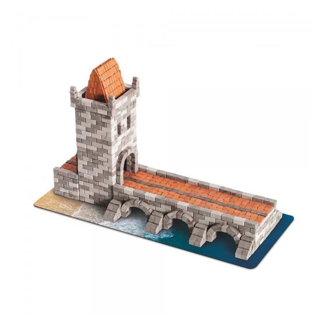 Kit constructie caramizi Wise Elk Pod cu Turn 1140 piese reutilizabile - SOLWS7033