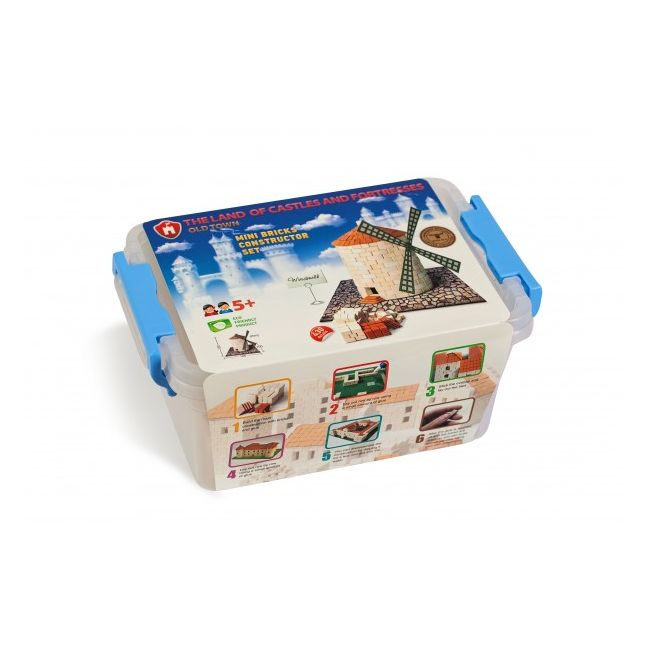 Kit constructie caramizi Wise Moara de vant 430 piese reutilizabile - SOLWS7018