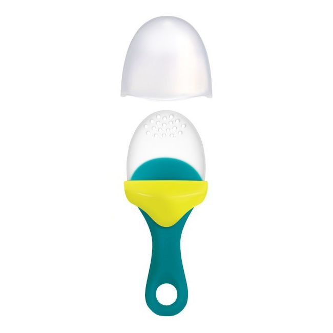 PACHET PROMO - PULP - dispozitiv de hranire din silicon culoare albastru+verde + Lingurita SQUIRT cu rezervor culoare verde - KDC7487635