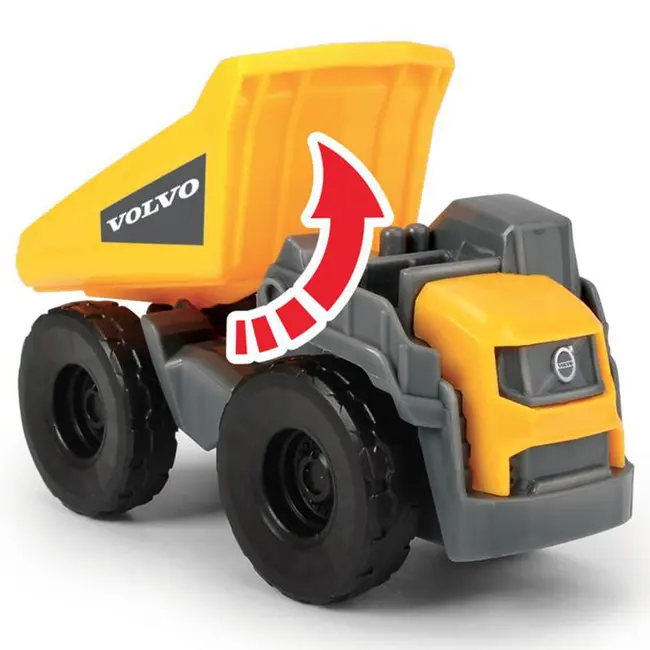 Camion dickie toys mack volvo micro builder cu remorca, buldozer si camion basculant hubs203725005