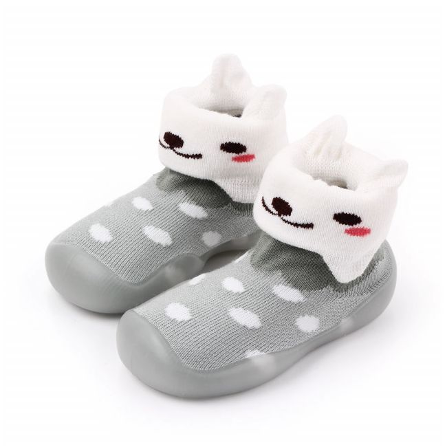 Mocasini gri cu talpa de silicon antiderapanta - Kitty MDd2365-3-MOC4