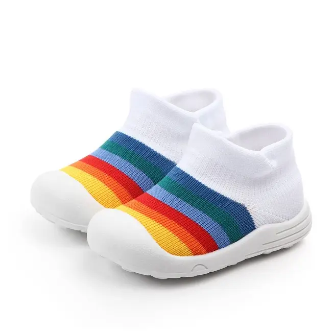 Mocasini tip adidas albi - Curcubeu - MDD2202-2.Marimea 18