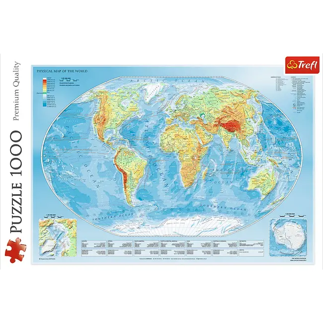 PUZZLE TREFL 1000 HARTA FIZICA A LUMII VIV10463