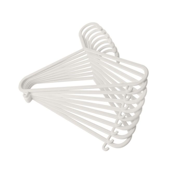 Set 8 Umerase Pentru Haine Bebe, Alb, Maltex Baby Pjb8061white