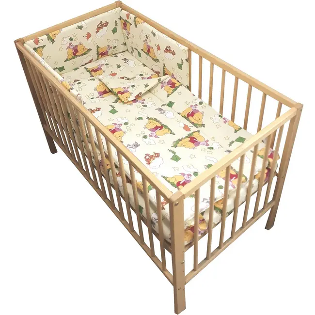 Lenjerie patut hubners ursuletul si amicii 4 piese crem hublenhusa4c