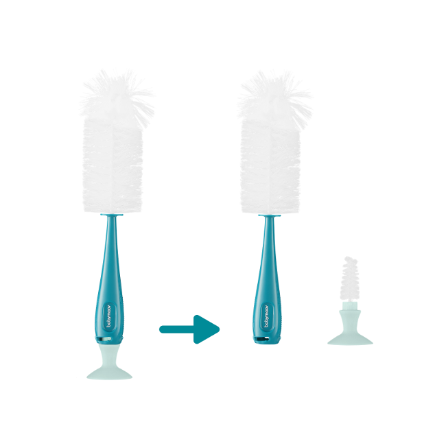 Babymoov - Perie biberoane 2 in 1 albastru BBBA006007